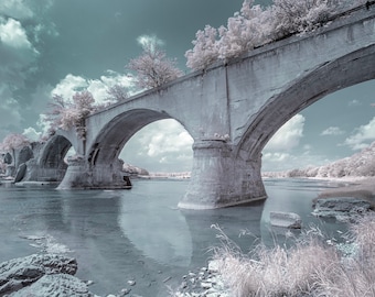 Roche de Boeuf Waterville Ohio Vintage Railroad Bridge Architectural Fine Art Print Various Sizes