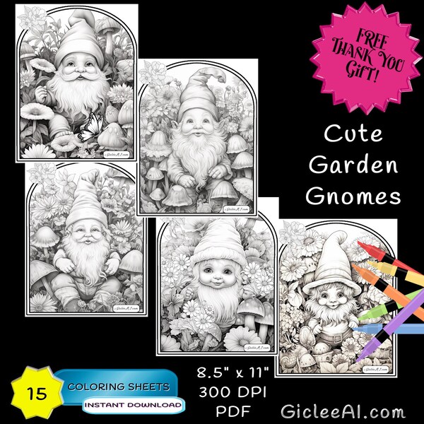 Gnome Stoner Coloring Pages - Etsy