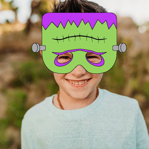 FRANKENSTEIN HALLOWEEN Printable Mask Halloween Party Favor  Role Play Birthday Favors Costume Mask mask Kids Party Activity Download