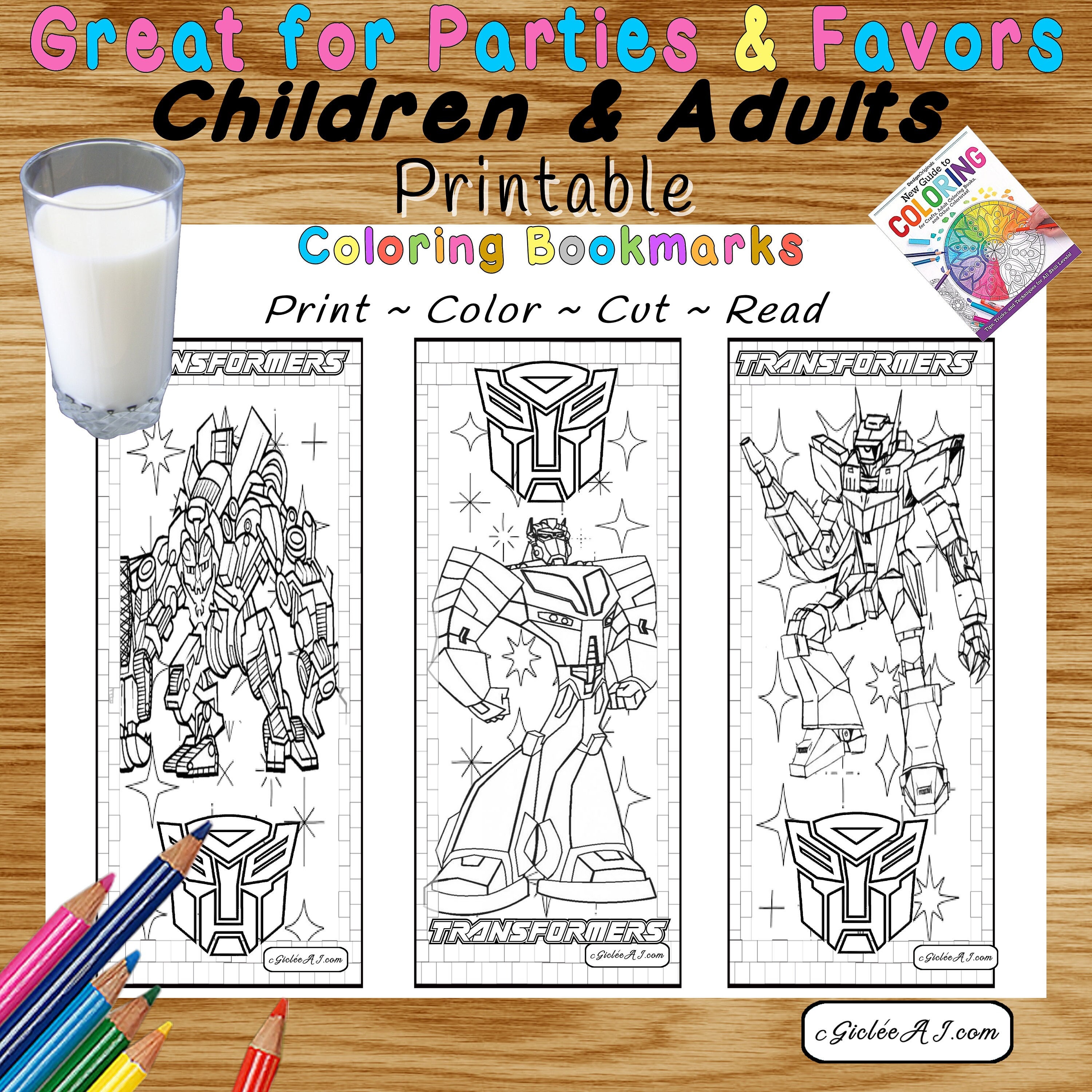 3 TRANSFORMERS Coloring Bookmarks Coloring Printable - Etsy
