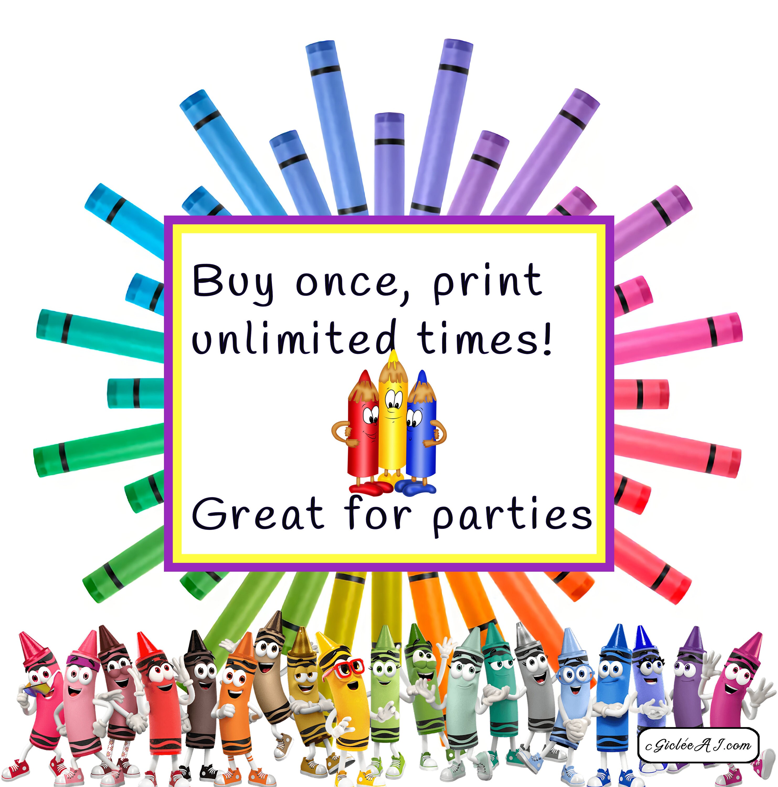 PERSONALIZED CRAYON BOX Holder Coloring Box , Party Favors, Crayons