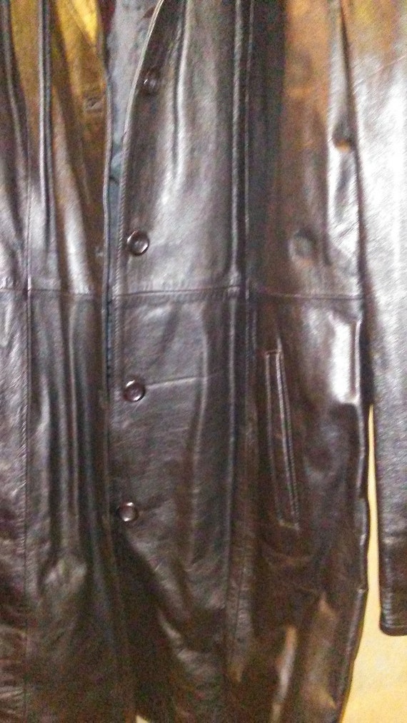 BLACK LEATHER TRENCH