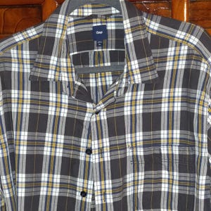 トップス 1990s old gap flannel check shirt 90s Gap Plaid Flannel Shirt, True 1990s Vintage Two Pocket