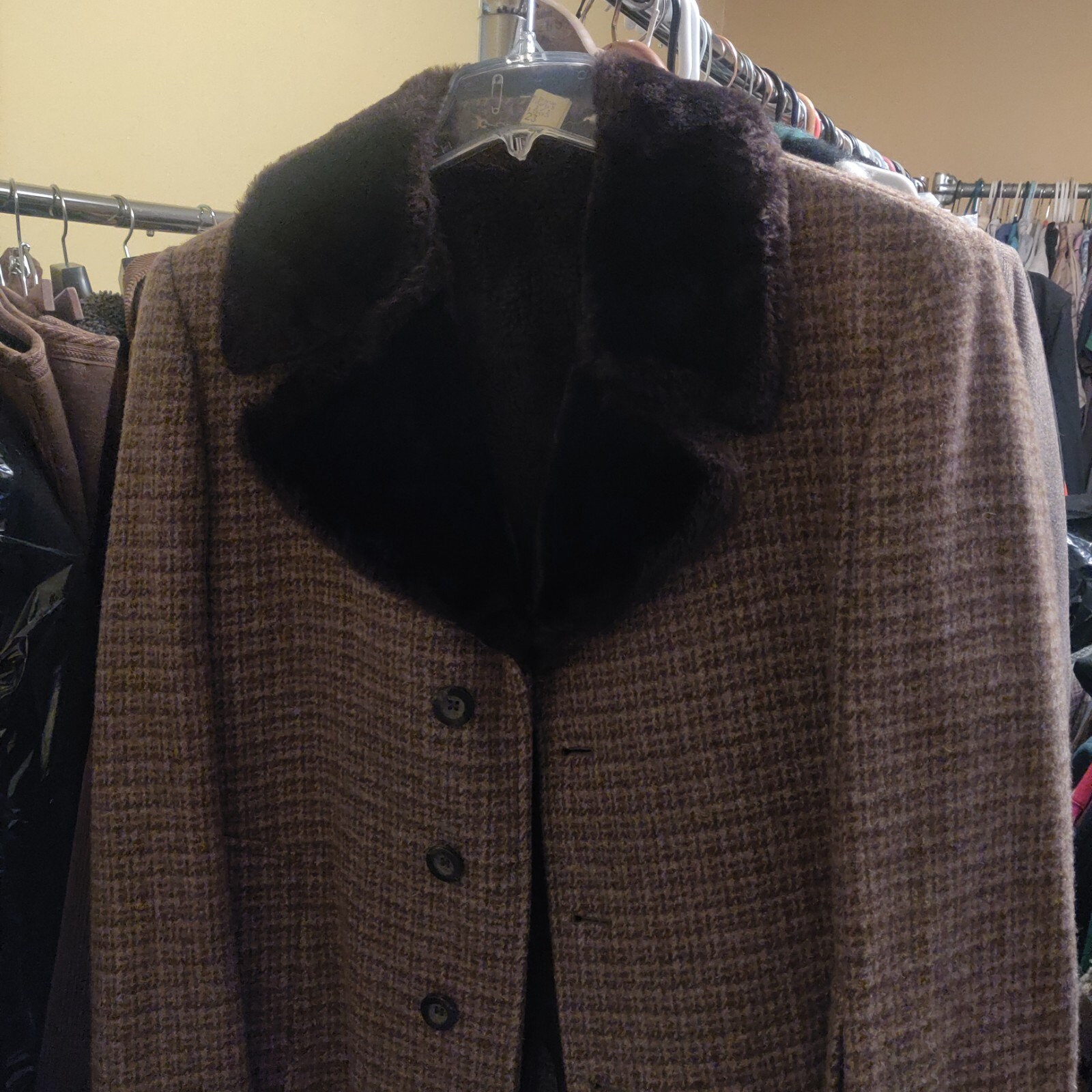 Plaid Print Woolen Coat main image 0