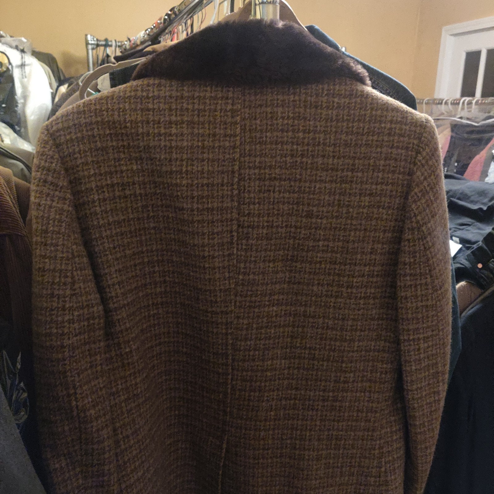 Plaid Print Woolen Coat
