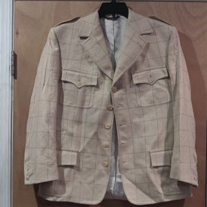 CREAM WINDOWPANE BLAZER
