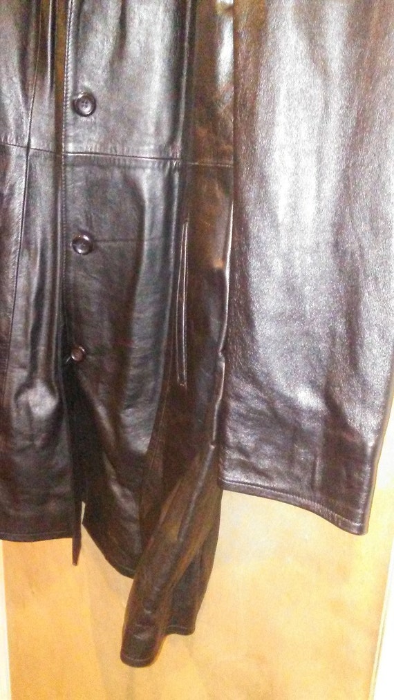 BLACK LEATHER TRENCH - image 4