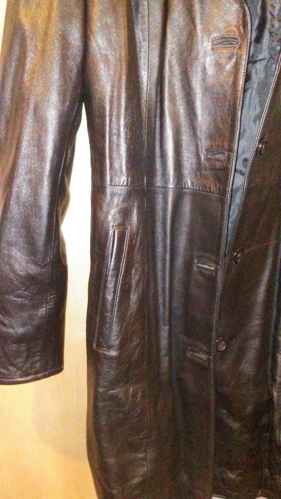 BLACK LEATHER TRENCH - image 3