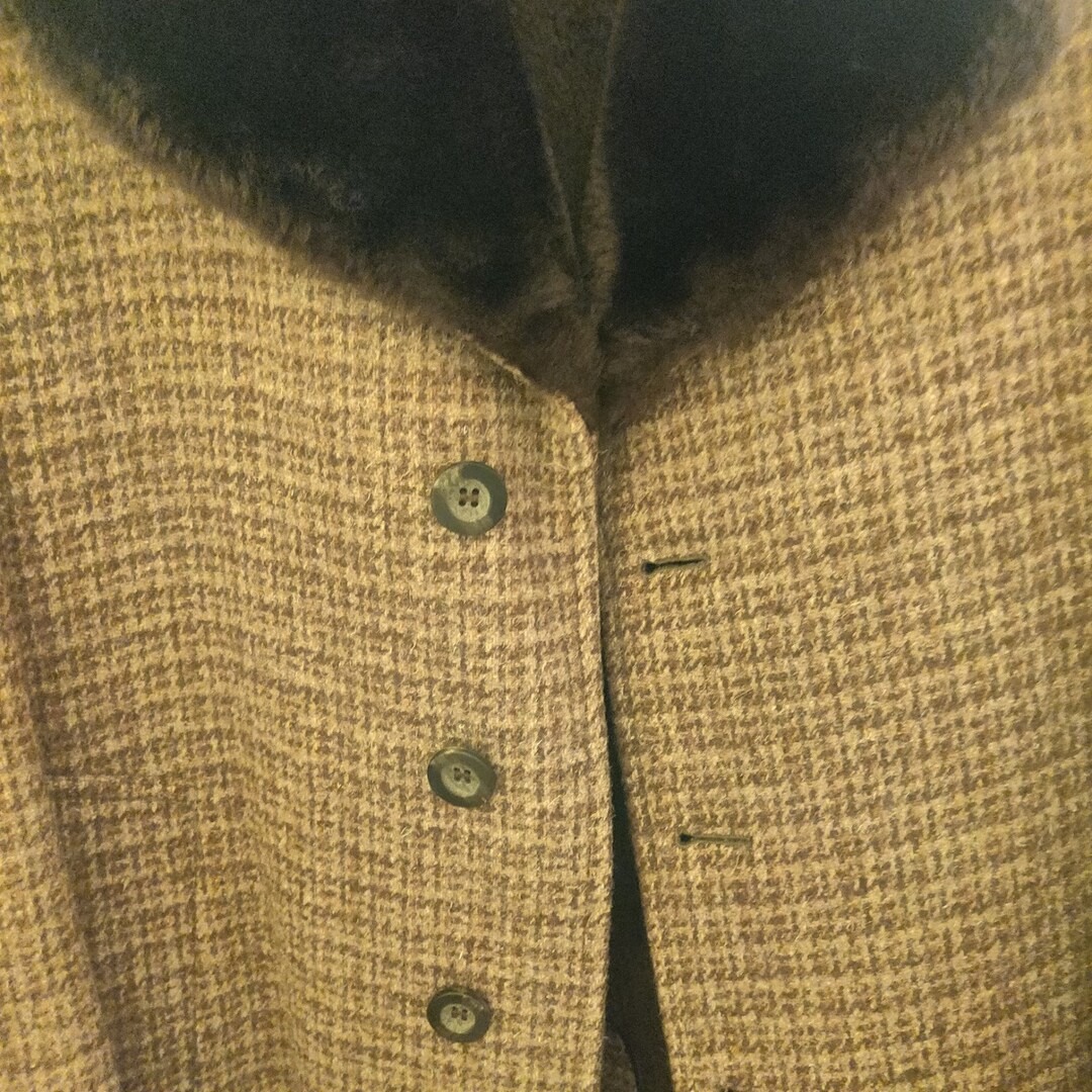 Vintage Plaid Contrast Lapel Long Coat