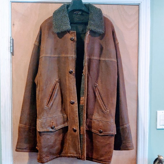 LEATHER SHERPA COAT
