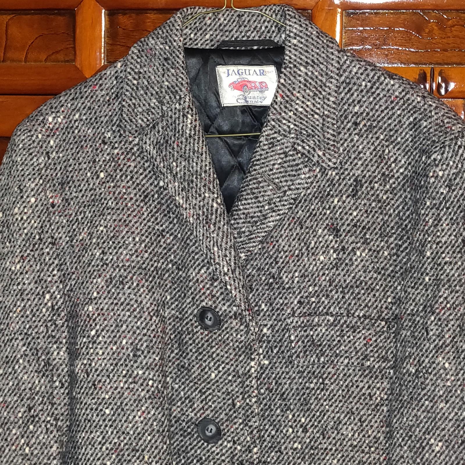 ジャケット・アウター YANTOR Tweed Wool Long Jacket VINTAGE JAGUAR TWEED Wool Coat - Etsy