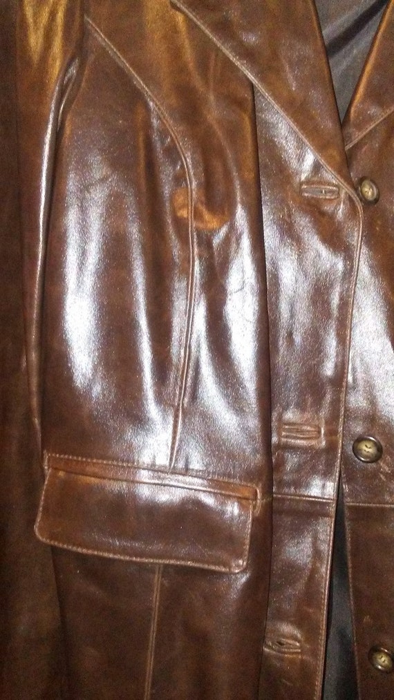 BROWN LEATHER TRENCH