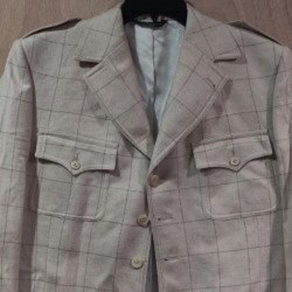 CREAM WINDOWPANE BLAZER
