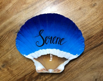 Serene Beach Shell Painting, Painted Shell, Shell Art, Beach Art, Acrylic Painting