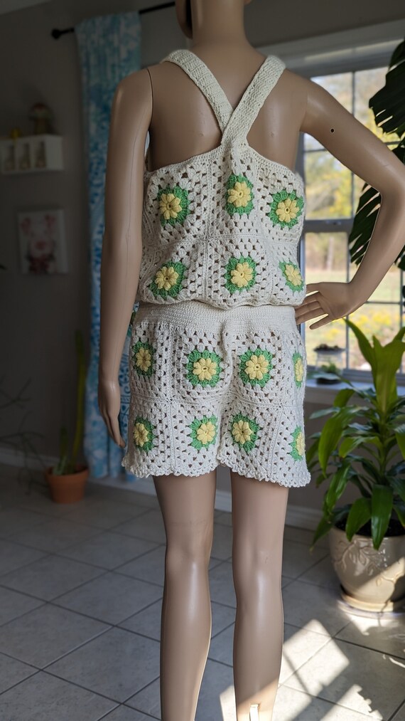 2-Piece Crochet Blouse Short Granny Square - image 4