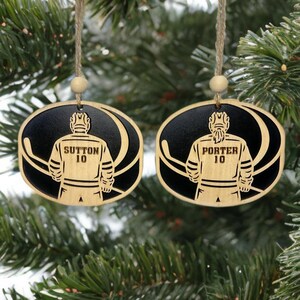 Personalized HOCKEY Player Christmas Ornament, Custom Sports Gift, 2025 Team Ornament, Wooden Engraved Ornaments, Sports