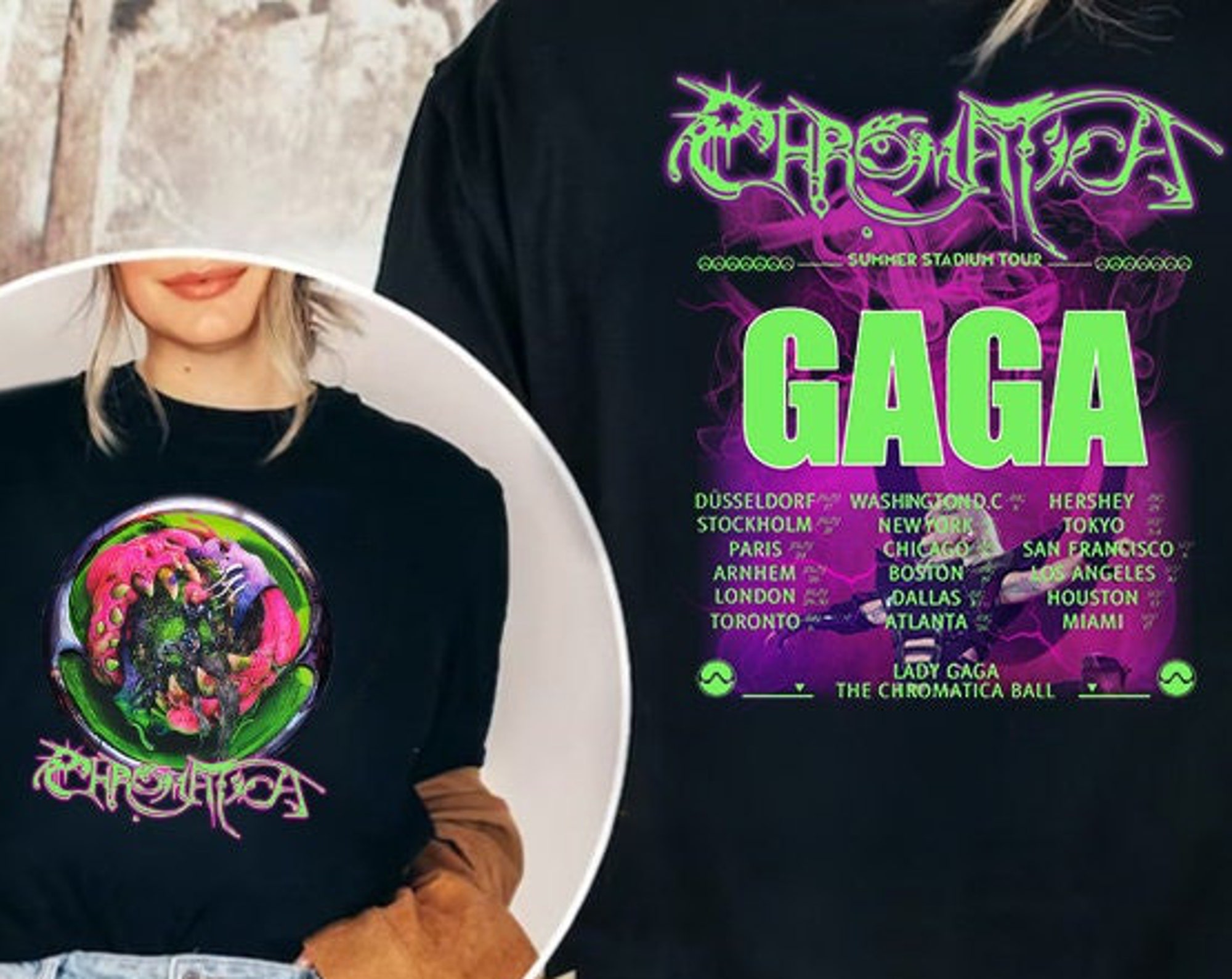 Discover Gaga The Chromatica Ball Tour 2022 Cool zweiseitiges T-Shirt