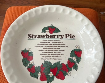 Vintage STRAWBERRY PIE Food Dessert Plate