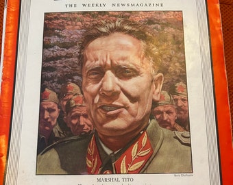 vintage Time Magazine 9 octobre 1944 Marshall Tito