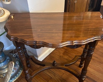 Vintage Halbmondtisch aus Massivholz