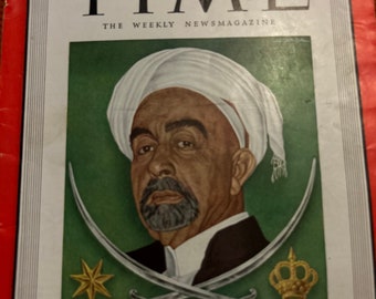 Vintage Time Magazine ~May 24 1948 King Abdullah of Transjordan