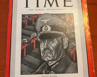 Vintage Time Magazine June 1942 WWII Hitler's FRANZ HALDER problem Germany