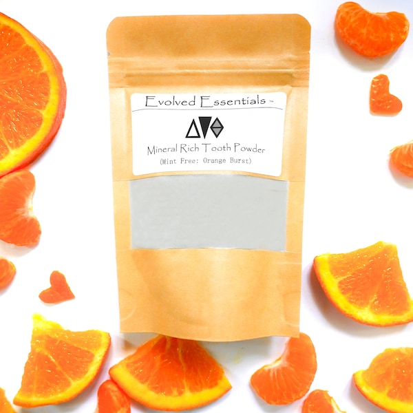 MINT-FREE BUBBLY Remineralizing Tooth Powder (Orange Burst)