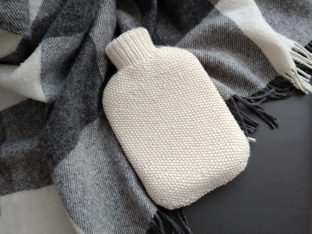 Hand Knit Hot Water Bottle Cover 100 Merino Sheep Wool Etsy