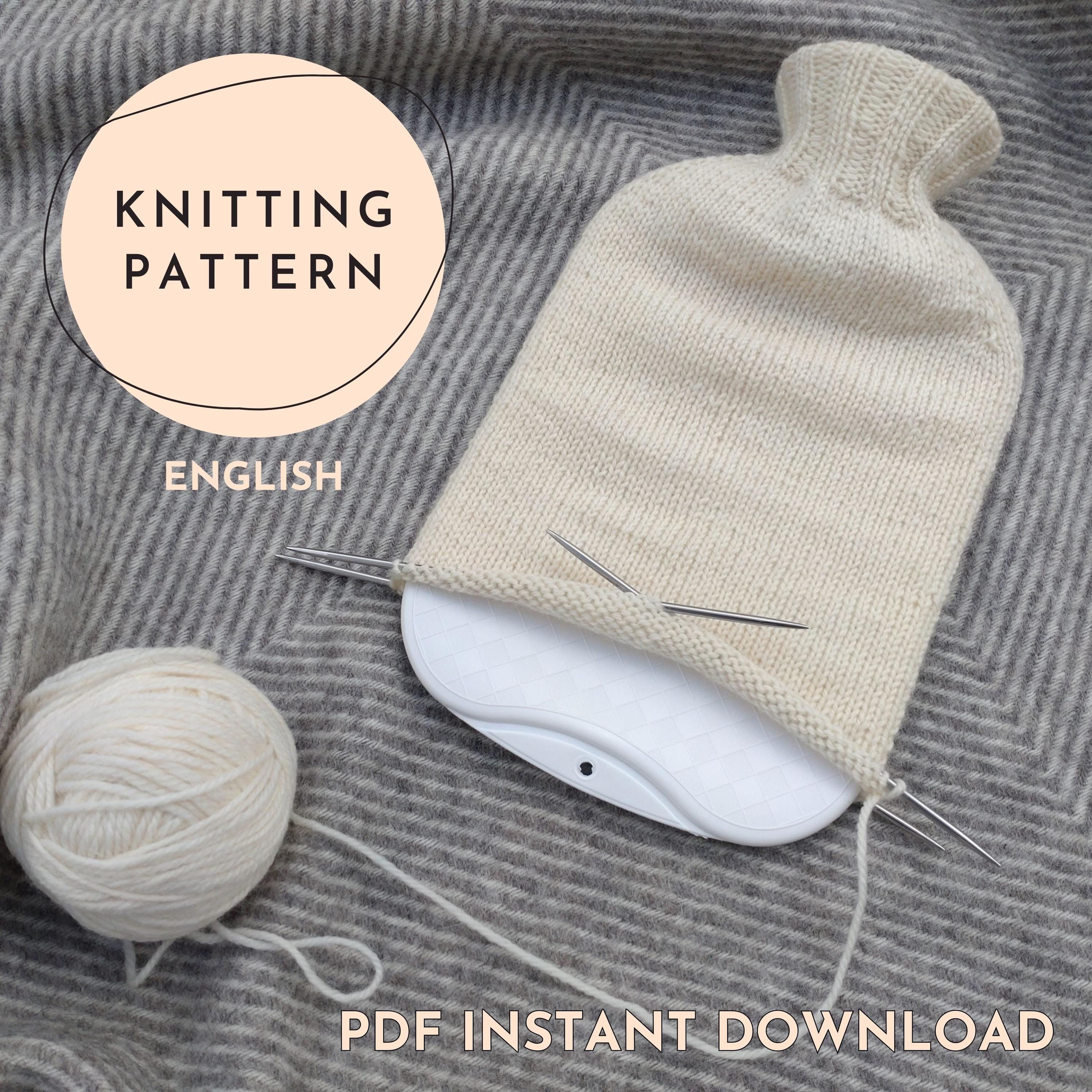 Hot Water Bottle Knitting Pattern, Pattern for Knitted Hot Water Bottle Cover in English with Photos, PDF Digital Download for Knit Cover