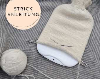 GERMAN Language knitting pattern for knitted hot water bottle cover - no english translation