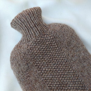 Soft knitted hot water bottle cover, 100% Merino sheep wool, handmade in Germany Design 4 image 6
