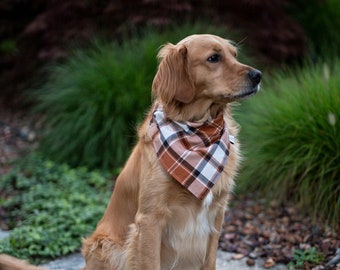 fall dog bandana, plaid, harvest plaid, fall plaid, autumn dog bandana, fall scarf, fall dog scarf, autumn dog scarf, autumn bandana