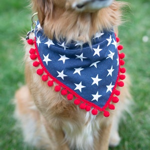 4th of July Dog Bandana, Independence day, 4th of July, Dog bandana, Summer, July 4, Red white and blue, Memorial Day, Stars, flag, America