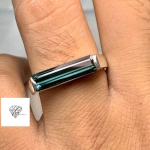 Natural Indicolite Sterling Silver 925 Handmade Ring -  Indicolite Tourmaline Ring - October&#39;s Birthstone