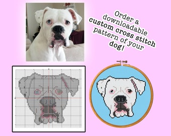 Custom Dog Cross Stitch Pattern! PDF Download, Digital, Pet Portrait - MAY ORDERS