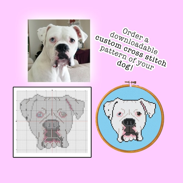 Custom Dog Cross Stitch Pattern! PDF Download, Digital, Pet Portrait