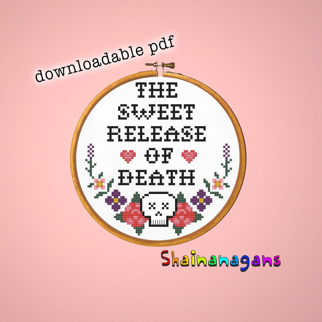 Gothic Floral Skull Cross Stitch Pattern, Dark Humor (PDF Pattern) - Etsy