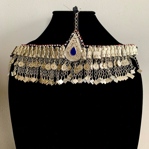Afghan Headdress with Blue Centre Stone, Hazara He