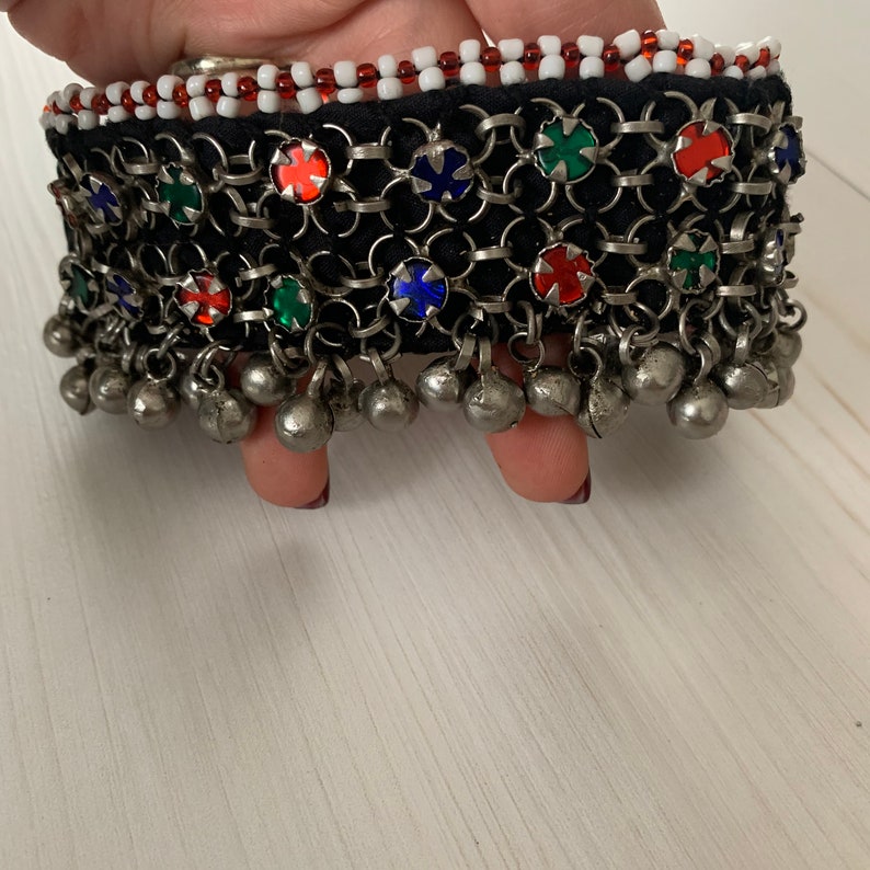 Ankle Bracelet Indian Jewelry Beautiful Anklets with Bells and Multi Coloured Glass Stones Indian Anklet Boho Anklet
