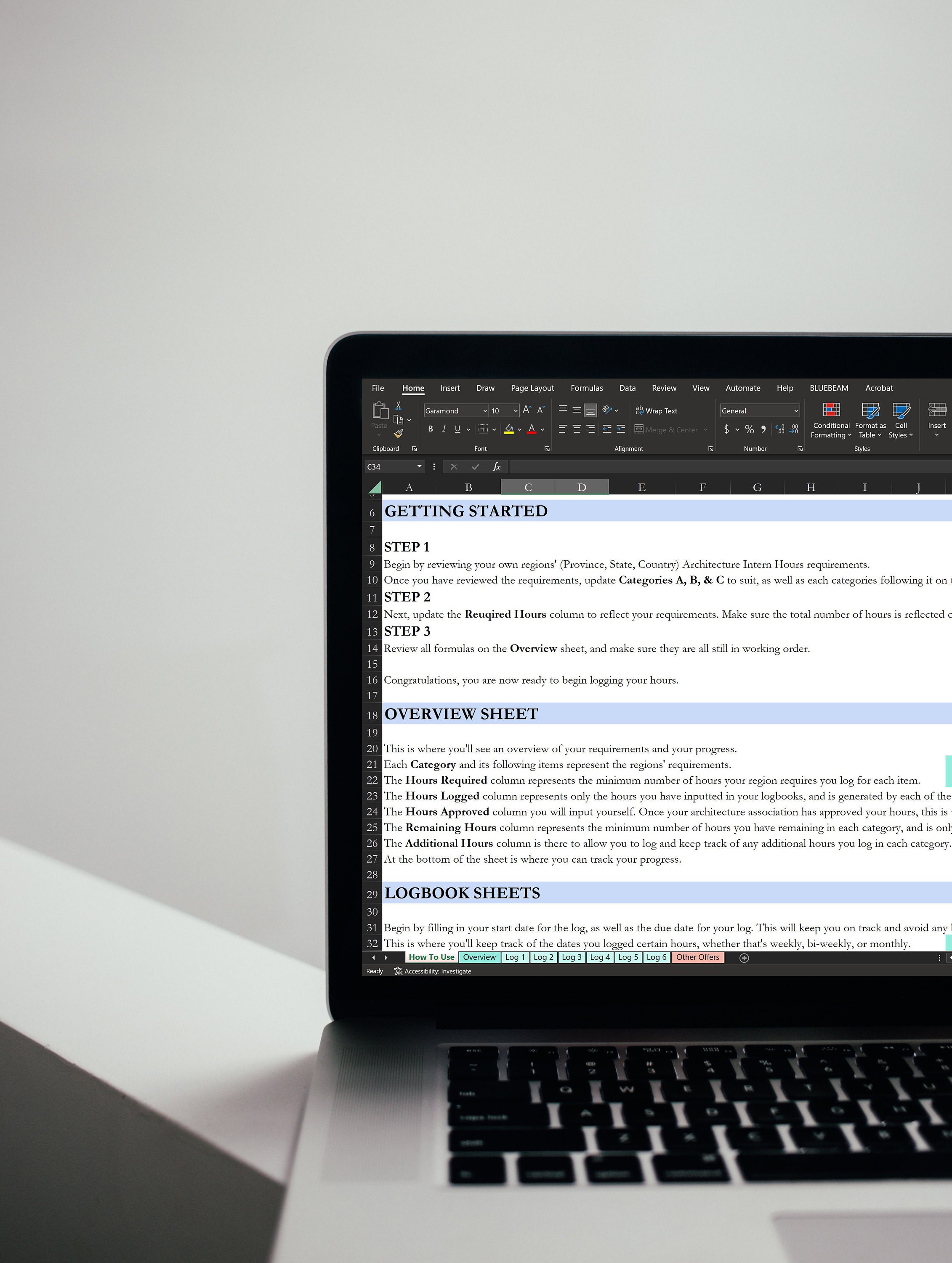 V1.0 Professional Architecture Hours Log & Template Etsy