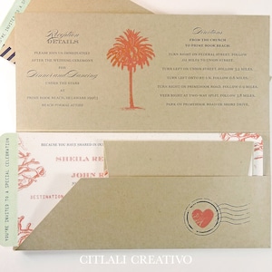 Tropical Boarding Pass Wedding Invitation | Destination Wedding