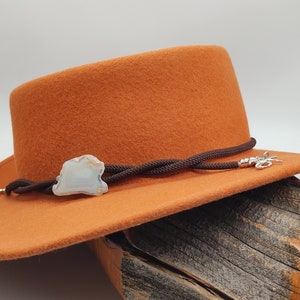 Banded Agate Hat Band- Cowboy Hat Band - Hat Accessory - Adjustable HatBand - Hat Jewelry -Handmade -Women&#39;s Gift -Men&#39;s Gift - Vegan