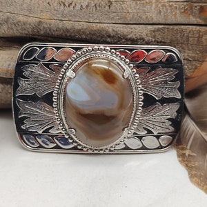 Men's Belt Buckle with Brazilian Agate – Western Accessories – Men's Jewelry - Great Men's or Women's Gift - Western Accessories