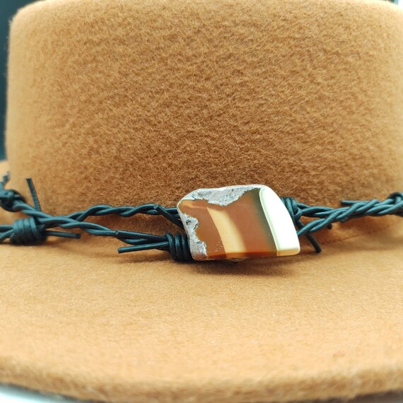 Barbwire Leather Hat band