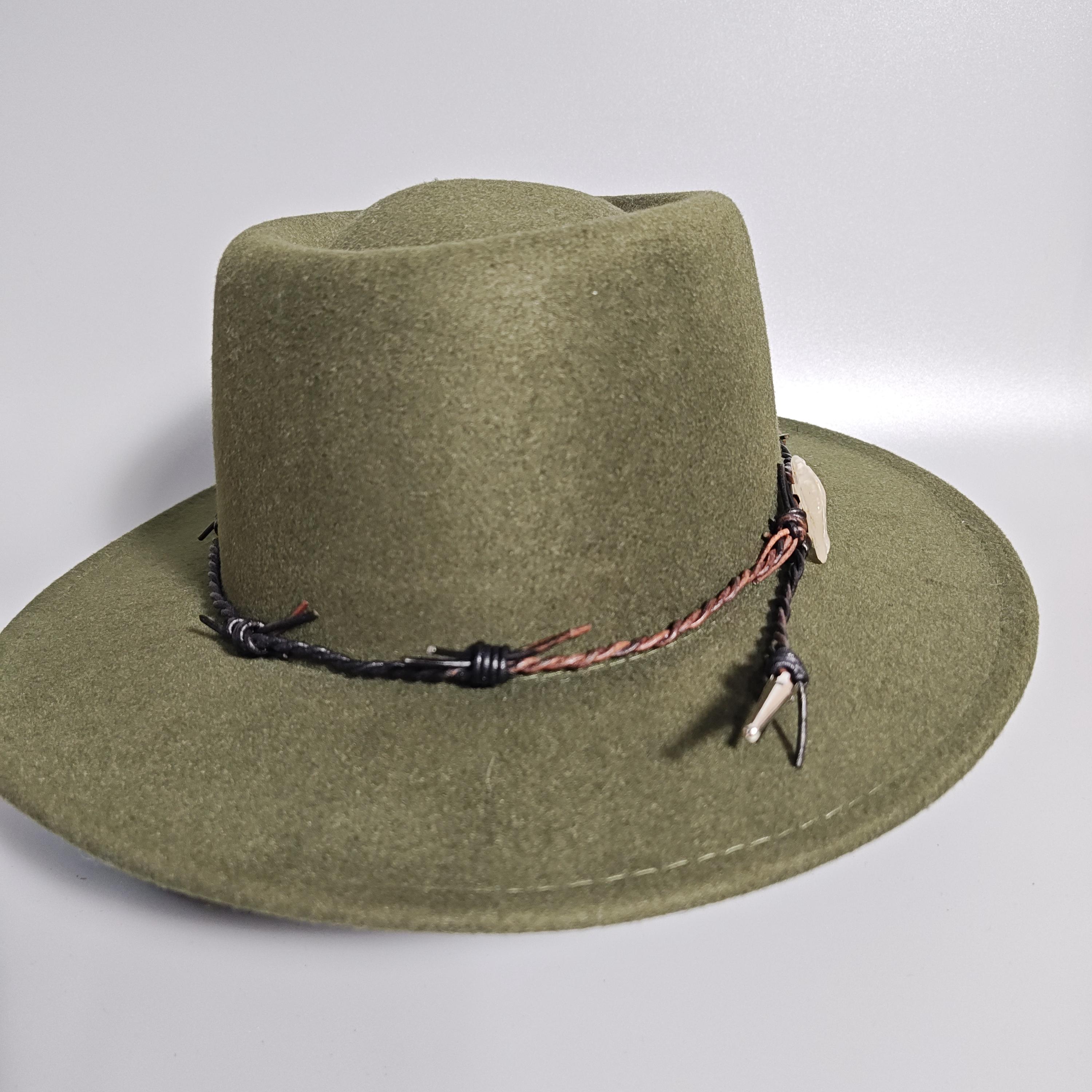 Fire Agate Hat Band Cowboy Hat Band with Genuine Moss Agate – Folks On The Edge main image 2
