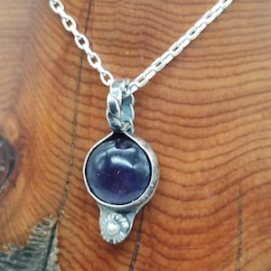 Amethyst Necklace - Sterling Silver Charm Pendant - Silversmith Necklace -  Ready to ship now - Purple Amethyst Pendant - Gemstone Jewelry