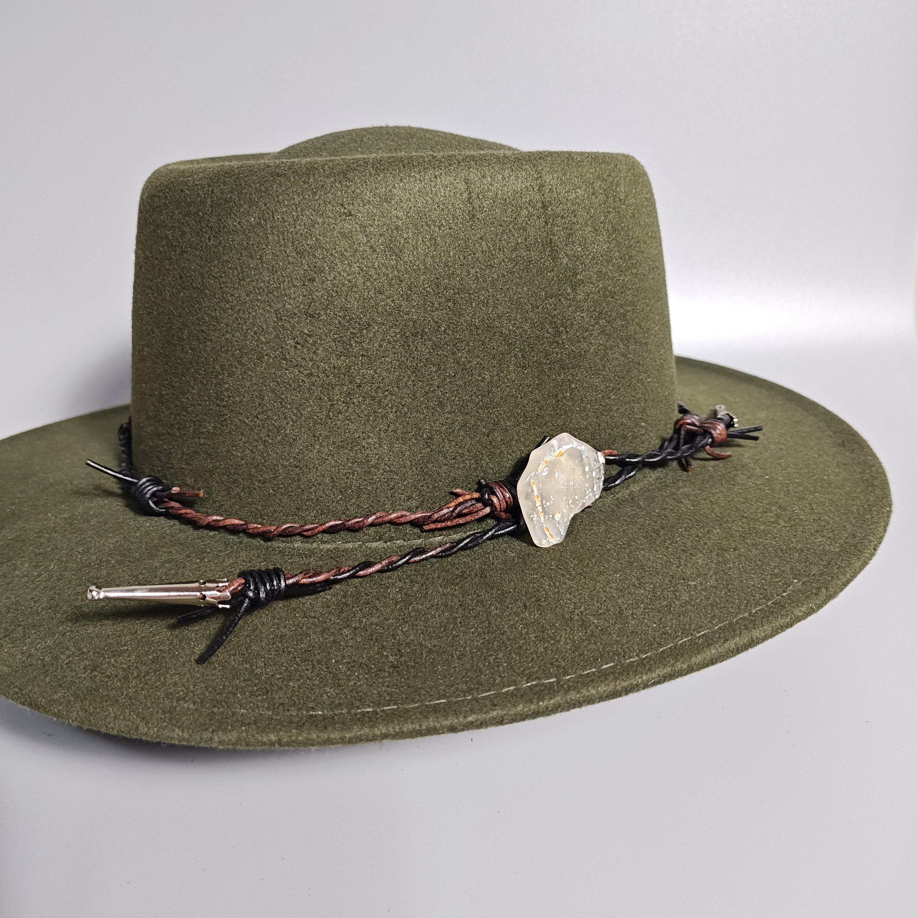 Agate Hat Band-Cowboy Hat Band- Hat Accessory- Adjustable HatBand - Hat Jewelry -Handmade -Women's Gift -Men's Gift