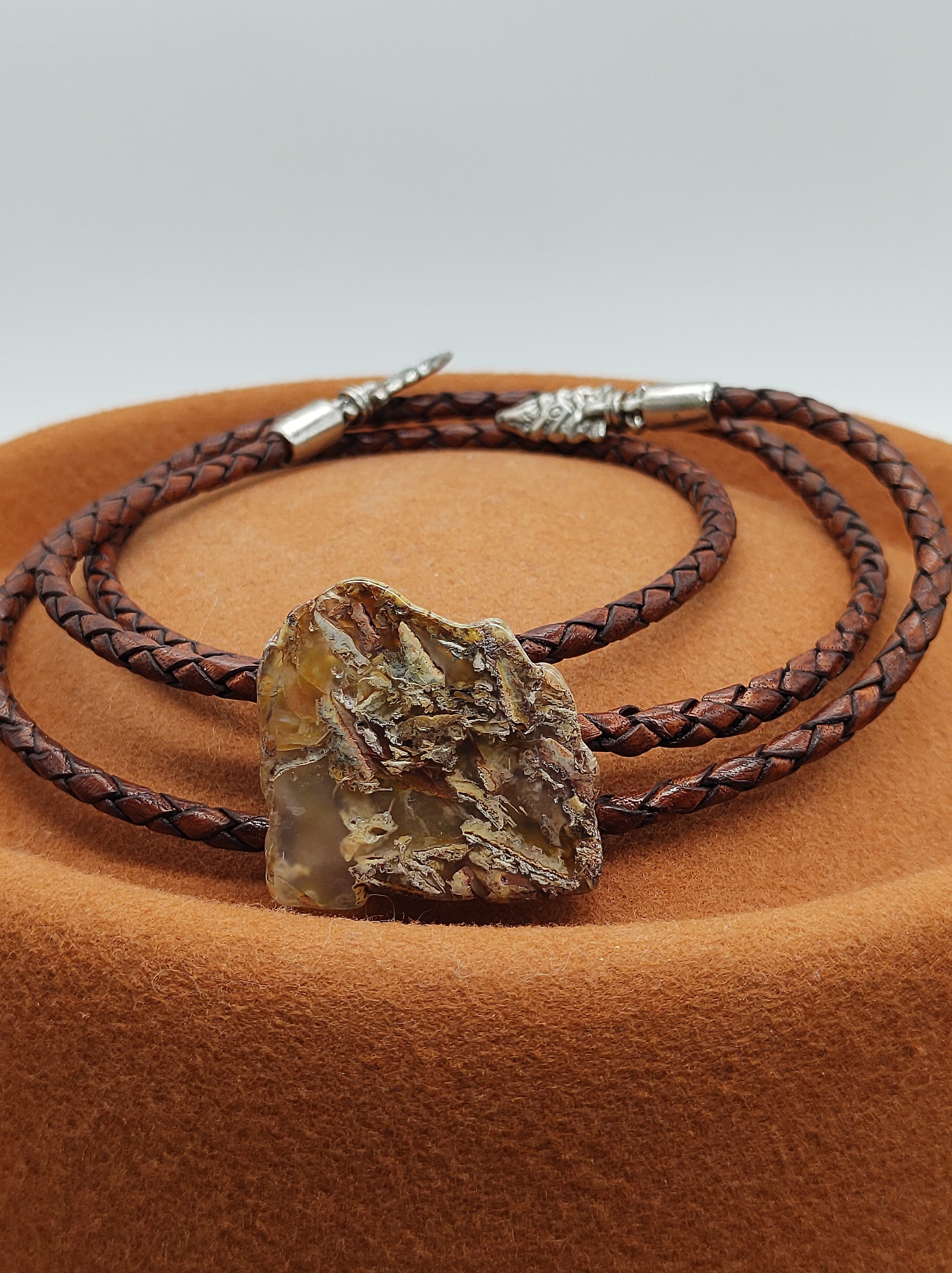 Graveyard Point Agate Hat Band- Cowboy Hat Band - Hat 