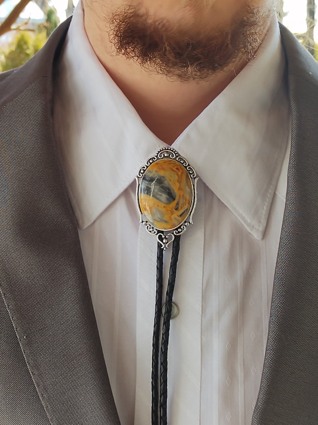 Agate Bolo Tie -custom Bolo Ties - Wedding Bolo Tie - Crazy Lace Agate
