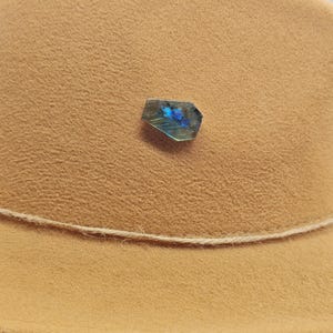 Cowboy Hat Pin with Labradorite Stone - Gemstone Crystal Western Cowboy Accessories- Brooch, Wedding, Bridal, Groomsmen - Hat Jewelry - Gift